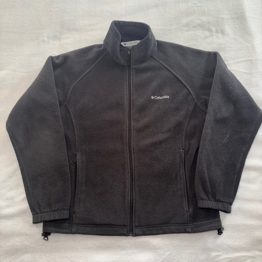Columbia Benton Springs Fleece Jacket Women's M Black Full Zip Gorpcore Hiking
